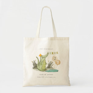 Cute Chomp Alligator in Swamp Any Age Birthday トートバッグ