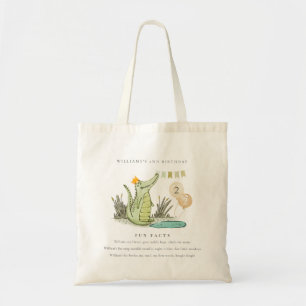 Cute Chomp Alligator in Swamp Fun Facts Birthday トートバッグ