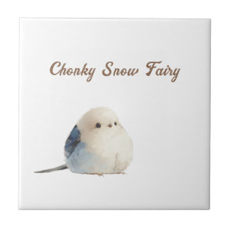 Cute Chonky Snow Fairy Shima Enaga Bird タイル