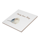 Cute Chonky Snow Fairy Shima Enaga Bird タイル (側面)