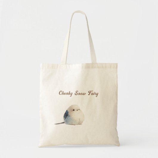 Cute Chonky Snow Fairy Shima Enaga Bird トートバッグ (正面)