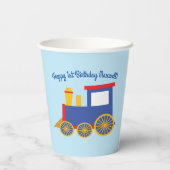 Cute Choo-Choo Kids 1st Birthdayパーティー 紙コップ (裏面)