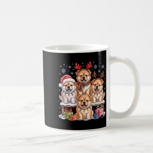 Cute Chow Chow Christmas Pupes Dog Lovers Funny Ho コーヒーマグカップ (右)