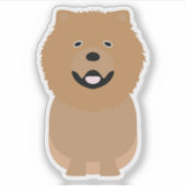 Cute Chow Chow Dog Puppy Pup Kiss Cut Vinyl シール (正面)