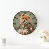 Cute Chow Chow Puppy ラージ壁時計 (ホーム)