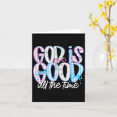 Cute Christian God Is Good All The Time Jesus Coqu カード (黄色い花)