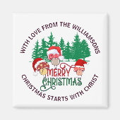 Cute Christian MERRY CHRISTMAS Mushroom マグネット (正面)