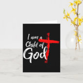Cute Christian Salvation Quote Gift I Am A Child O カード (黄色い花)