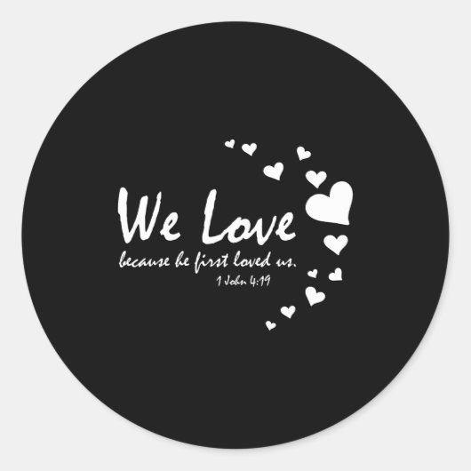 Cute Christian Valentines Day Women Bible Verse He ラウンドシール (正面)