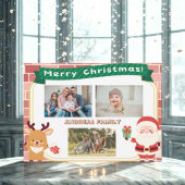 Cute Christmas 3 Photo Collage Holiday Card 2025 シーズンカード