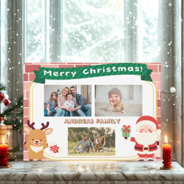 Cute Christmas 3 Photo Collage Holiday Card 2025 シーズンカード