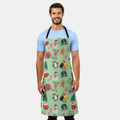 Cute Christmas All-Over Print Apron エプロン (着用した状態)
