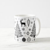 Cute Christmas Animals Illustration コーヒーマグカップ (正面右)