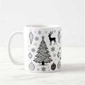 Cute Christmas Animals Illustration コーヒーマグカップ (左)