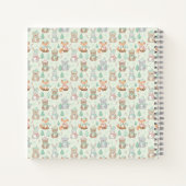 Cute Christmas Animals Seamless Pattern ノートブック (裏面)