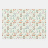 Cute Christmas Animals Seamless Pattern ラッピングペーパーシート (正面)