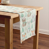 Cute Christmas Animals Seamless Pattern ロングテーブルランナー (インサイチュ)