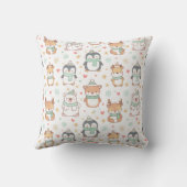 Cute Christmas Animals Throw Pillow – Festive Holi クッション (裏面)
