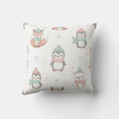 Cute Christmas Animals Throw Pillow – Festive Holi クッション (裏面)