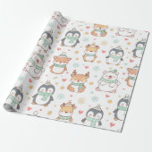 Cute Christmas Animals Wrapping Paper – Festive Ho ラッピングペーパー (アンロールド)