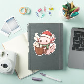 Cute Christmas Axolotl Sticker – Hot Cocoa Kawaii シール (iPadカバー)