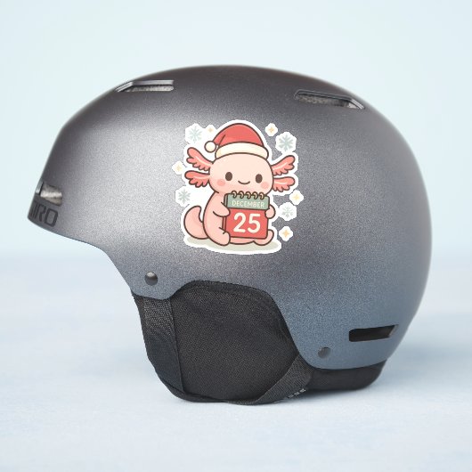 Cute Christmas Axolotl Sticker Kawaii Holiday  シール (ヘルメット側面)