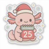 Cute Christmas Axolotl Sticker Kawaii Holiday  シール (正面)