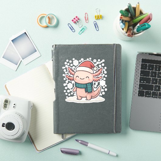 Cute Christmas Axolotl Sticker | Kawaii Winter シール (iPadカバー)