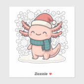 Cute Christmas Axolotl Sticker | Kawaii Winter シール (シート)