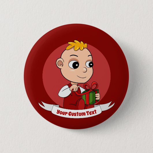 Cute Christmas baby cartoon Button 缶バッジ (正面)