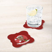 Cute Christmas baby cartoon Paper Coaster ペーパーコースター (インサイチュ)