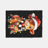 Cute Christmas Baby Highland Cow F Thanksgiving  フリースブランケット (正面(横))