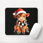 Cute Christmas Baby Highland Cow F Thanksgiving  マウスパッド (マウス)