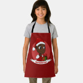 Cute Christmas baby with a present and Santa's hat エプロン (インサイチュ)