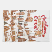 Cute Christmas Baking Crew Gingerbread Man Houses  キッチンタオル (横)