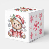 Cute Christmas Bear and Snowflakes Baby Shower フェイバーボックス (裏面サイド)