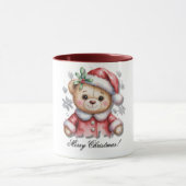 Cute Christmas Bear and Snowflakes Baby Shower  マグカップ (中央)