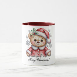 Cute Christmas Bear and Snowflakes Baby Shower  マグカップ