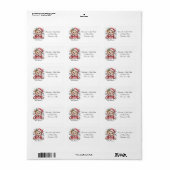 Cute Christmas Bear and Snowflakes Return ラベル (フルシート)