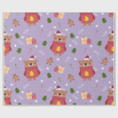 Cute Christmas Bear Pattern | Cozy Holiday Winter  ラッピングペーパー (フラット)
