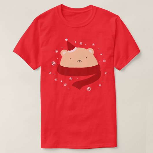 Cute Christmas Bear Winter Snow New Year Premium  Tシャツ (デザイン正面)