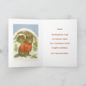 Cute Christmas Beaver Kids  シーズンカード (内部)