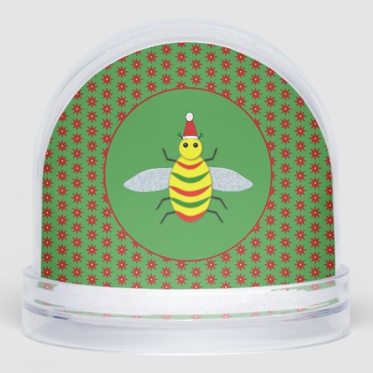 Cute Christmas Bee and Poinsettia Flowers (正面)