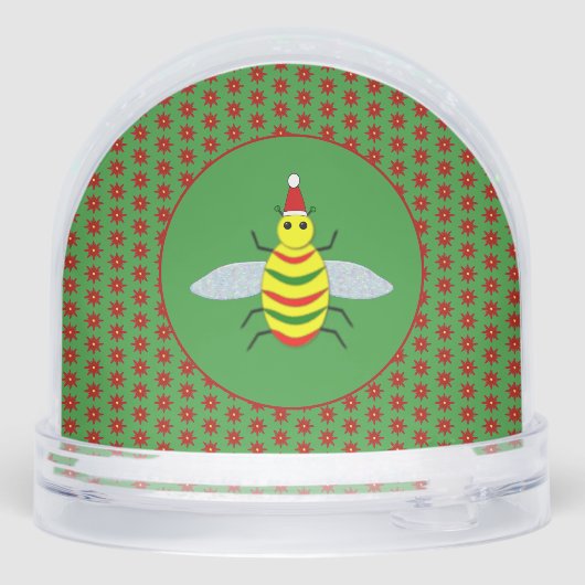 Cute Christmas Bee and Poinsettia Flowers (裏面)