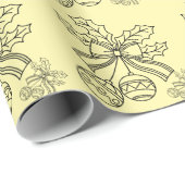 Cute Christmas bell Line Art ラッピングペーパー (ロールコーナー)