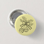 Cute Christmas bell Line Art 缶バッジ (正面&裏面)