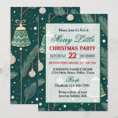 Cute Christmas Bells Holiday Party 招待状 (正面/裏面)