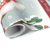 Cute Christmas Birds Wrapping Paper ラッピングペーパー (ロールコーナー)
