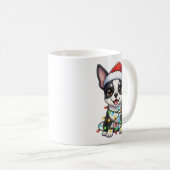 Cute Christmas Boston Terrier Mug コーヒーマグカップ (正面右)