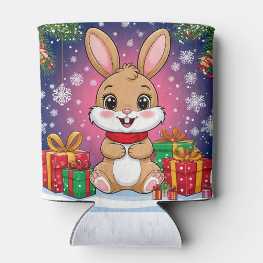 Cute Christmas Bunny 缶クーラー (裏面)